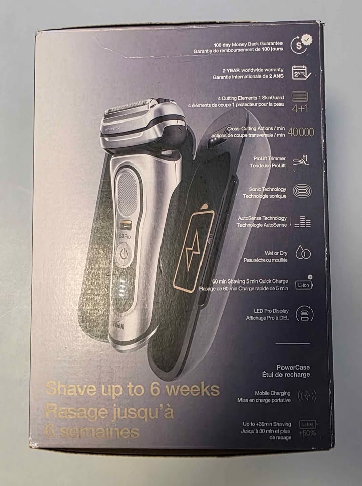 Braun Series 9 Pro Electric Shaver (Model 9477cc, Silver) - New - photo 3