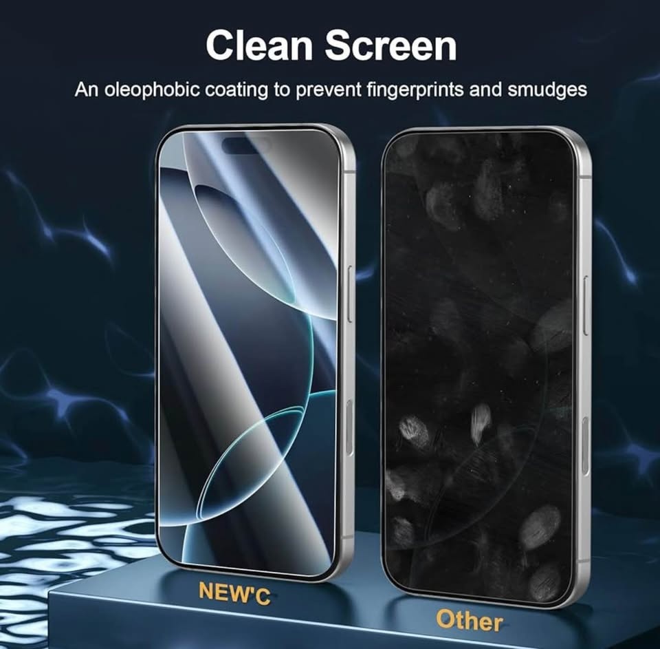NEW'C 3 Pack iPhone 17 Pro Max / 16 Pro Max Screen Protectors - photo 4