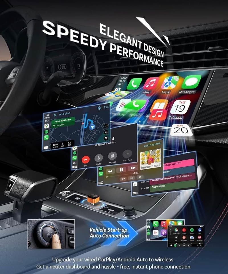 Aimoon Mini Wireless CarPlay Adapter for CarPlay & Android Auto - photo 2