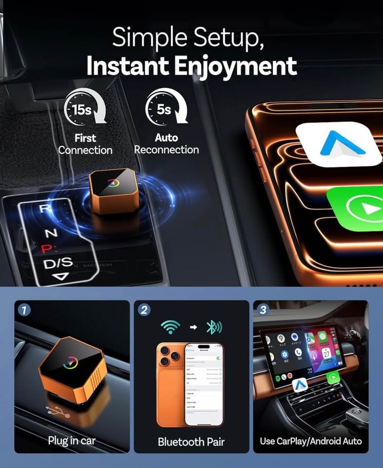 Aimoon Mini Wireless CarPlay Adapter for CarPlay & Android Auto - photo 5