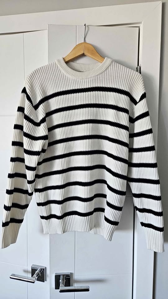 Zara Black White Striped Sweater M