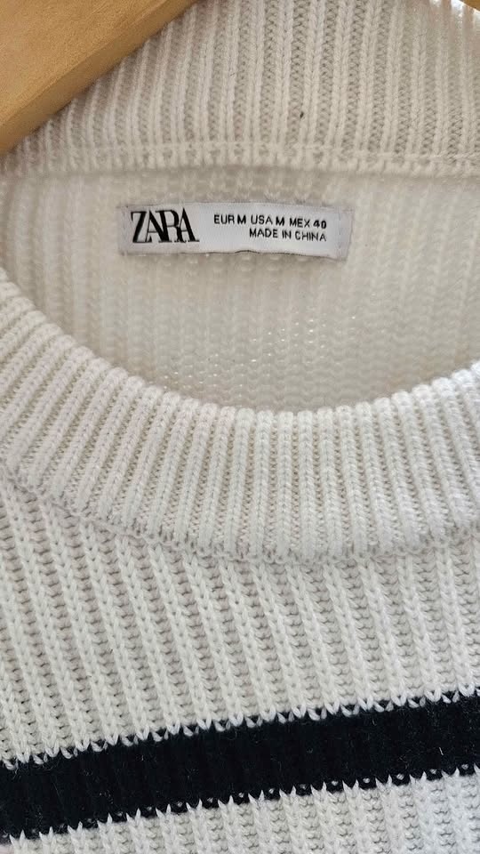 Zara Black White Striped Sweater M - photo 3