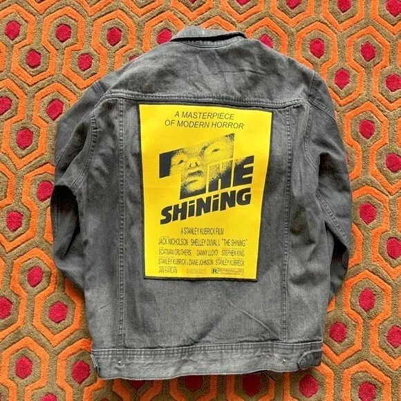 🏆 Medium Hudson Black Denim Jacket with The Shining Patch