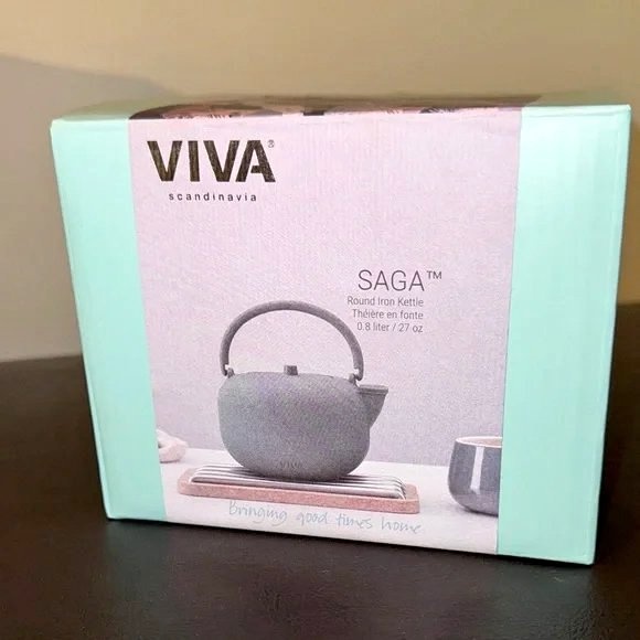 🏆 VIVA Scandinavia Round Iron Kettle new in box teapot
