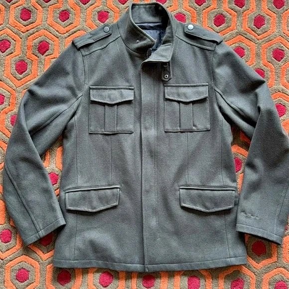 🏆 Ben Sherman Green Military Jacket Men's Large