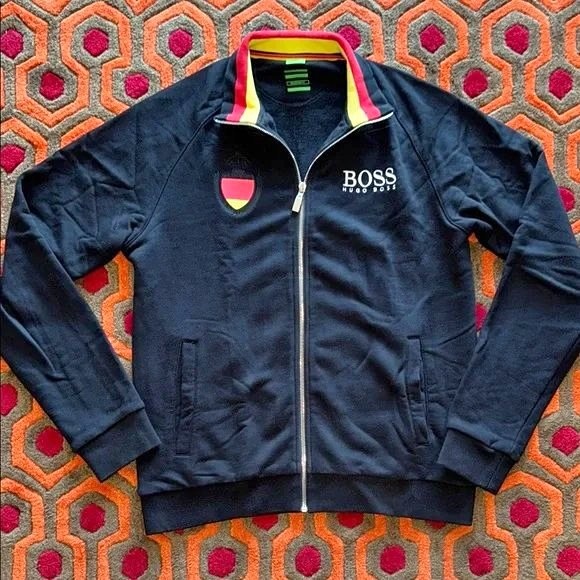 🏆 Hugo Boss Germany Black Track Jacket Men's Medium
