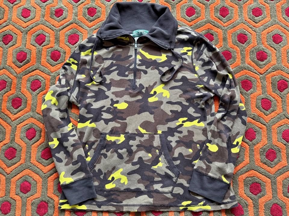 🏆 Ralph Lauren Active Waffle Knit XL Camo brown yellow