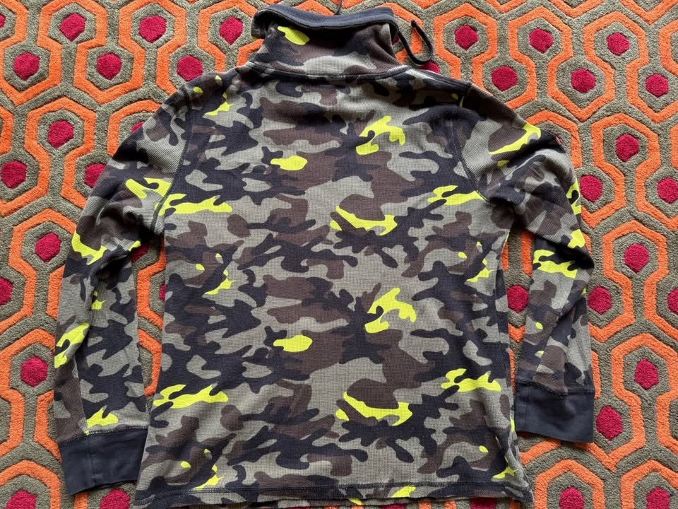 🏆 Ralph Lauren Active Waffle Knit XL Camo brown yellow - photo 2