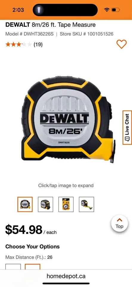 Dewalt tape measure thumbnail