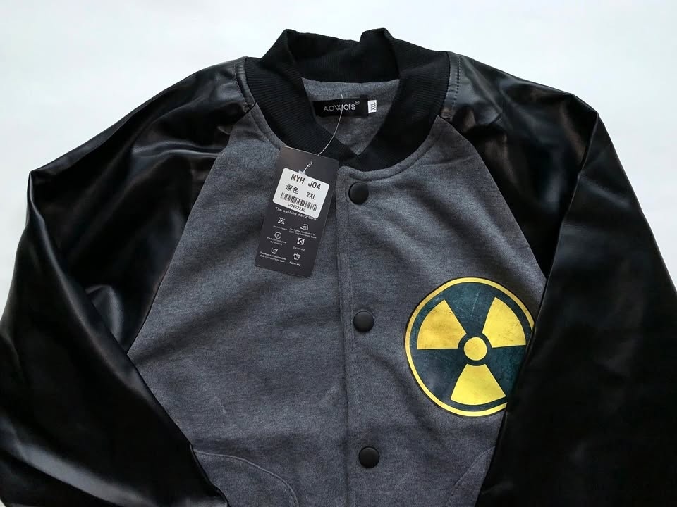 🏆 NEW Radioactive Symbol Varsity Jacket Men's Small - photo 5