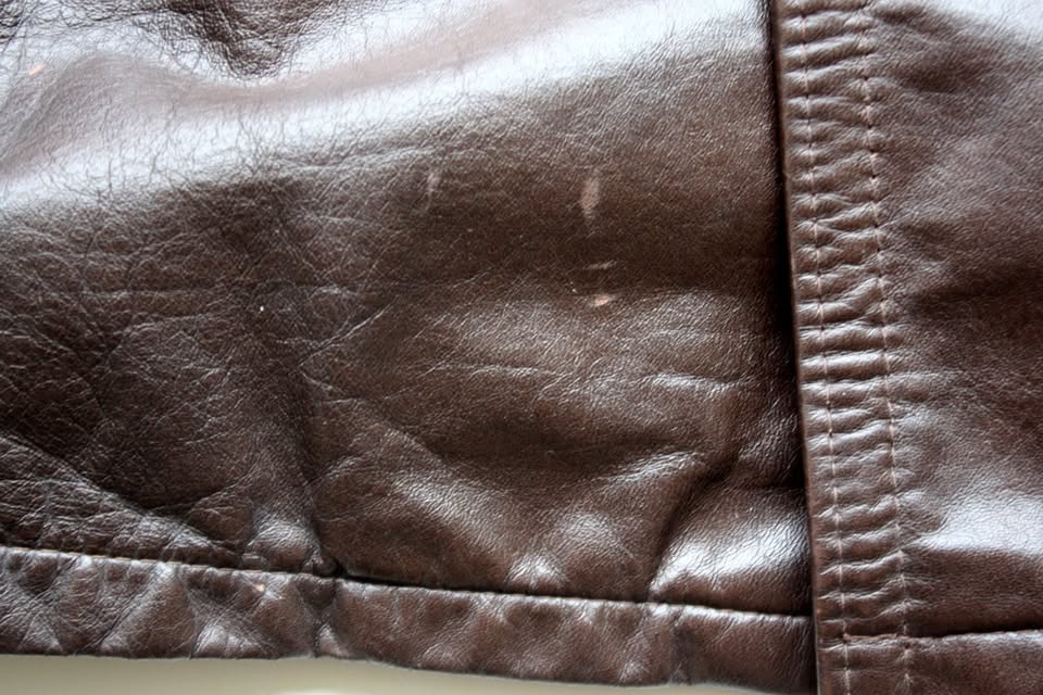 🏆 Sears Vintage Retro Leather Jacket big collar 1970 - photo 5