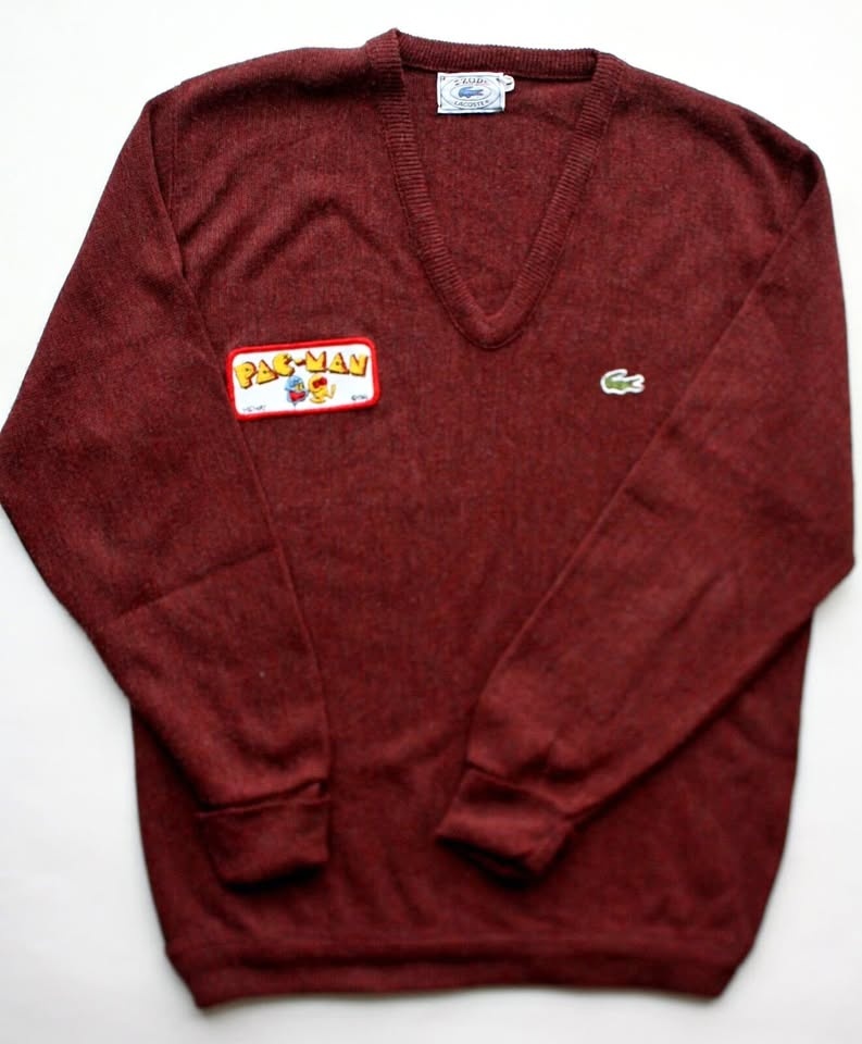 🏆 Vintage Izod Lacoste Pac-Man Pullover Sweater Men's Large