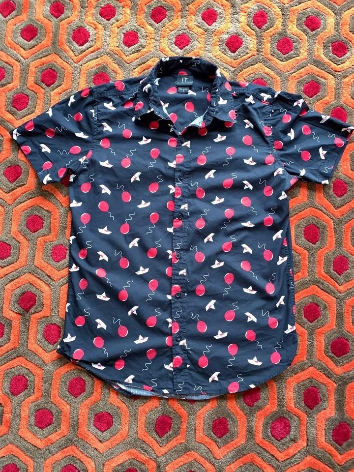 🏆 IT Chapter Two Button Up Shirt Men's Small Pennywise Clown