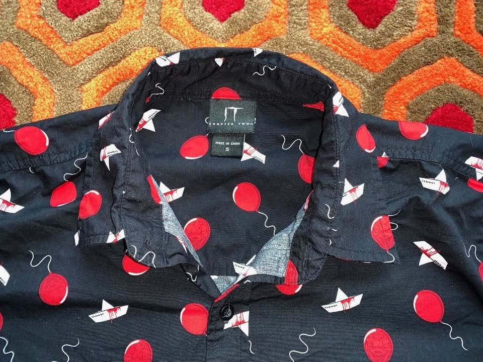 🏆 IT Chapter Two Button Up Shirt Men's Small Pennywise Clown - photo 2