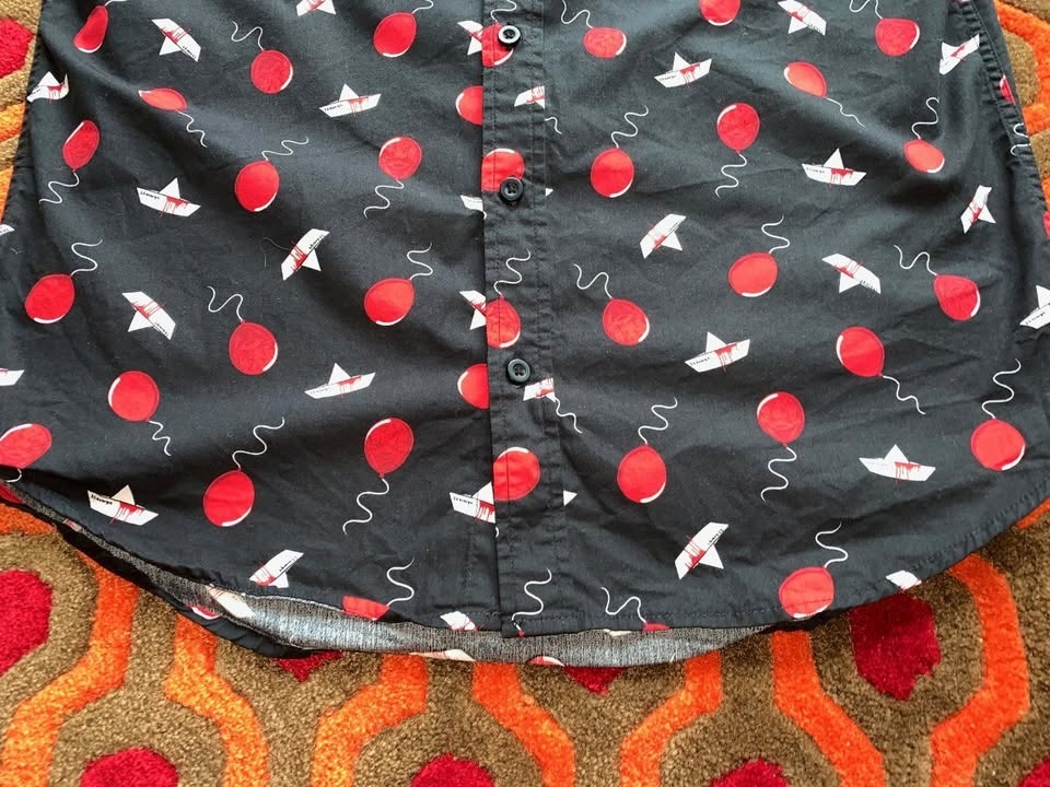🏆 IT Chapter Two Button Up Shirt Men's Small Pennywise Clown - photo 4