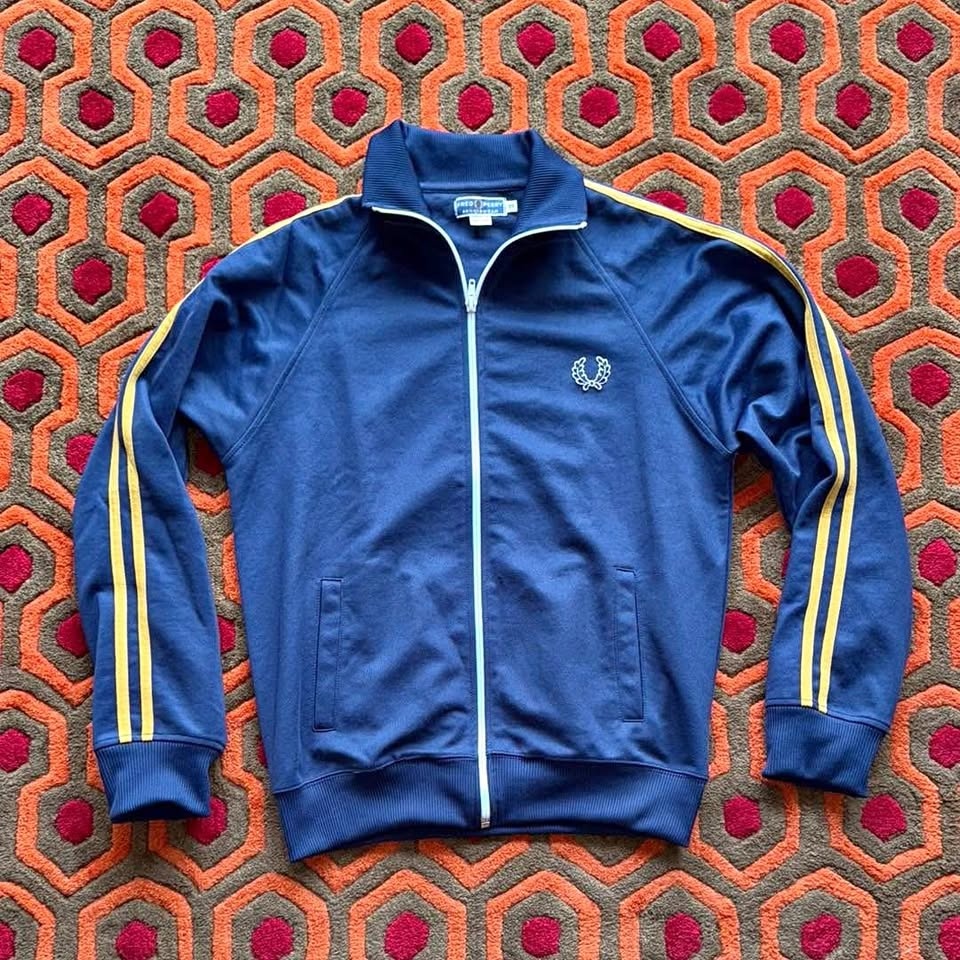 🏆 Fred Perry Men's Blue Yellow Track Jacket XS
