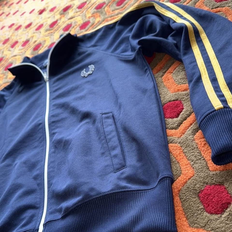 🏆 Fred Perry Men's Blue Yellow Track Jacket XS - photo 2
