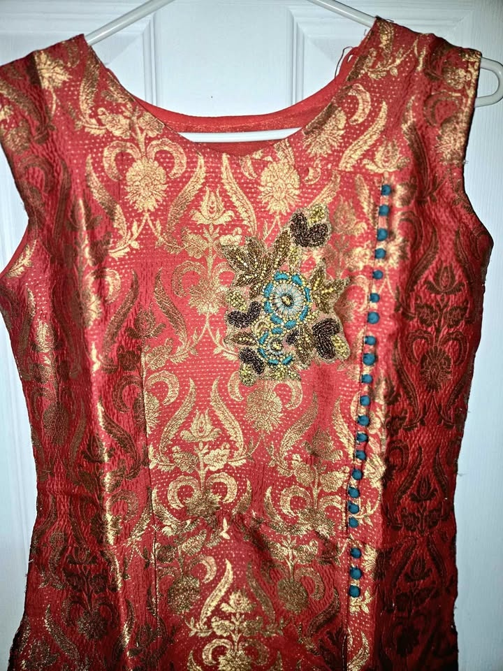 Coral Red/Gold Dress