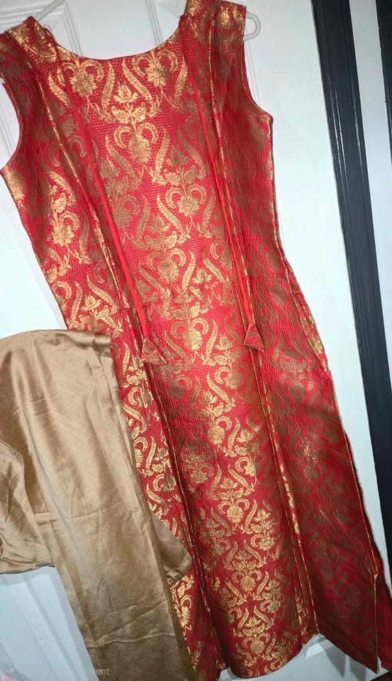 Coral Red/Gold Dress - photo 3