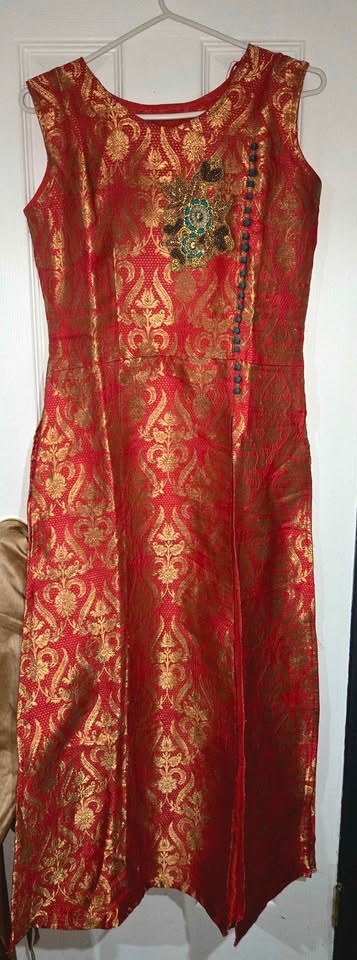 Coral Red/Gold Dress - photo 4