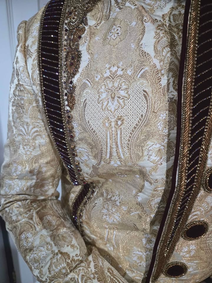 Custom made Men's Gold Embroidered Sherwani - photo 4