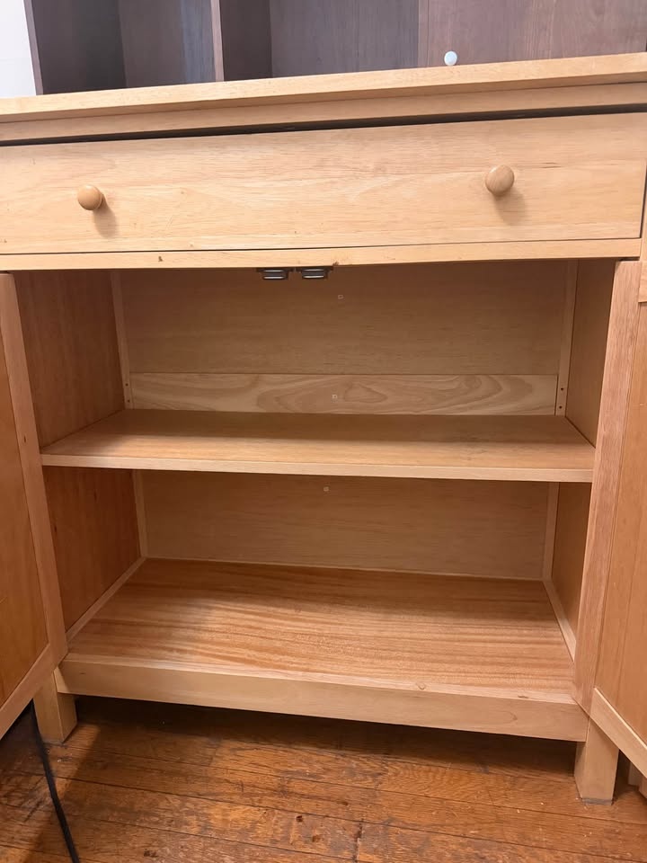 Wooden Storage Cabinet with Hutch – Good Condition - photo 2
