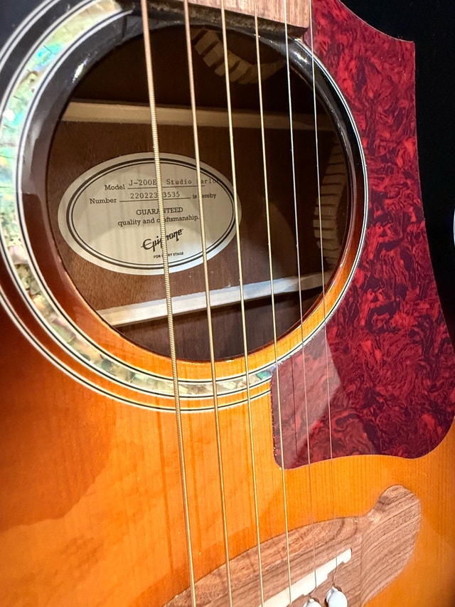 Epiphone J-200 EC Studio Acoustic-Electric Guitar + Case - photo 3
