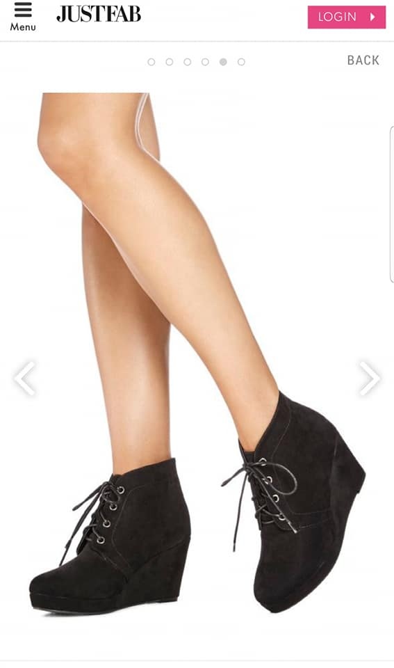 Black Palma Wedge Booties (JustFab)