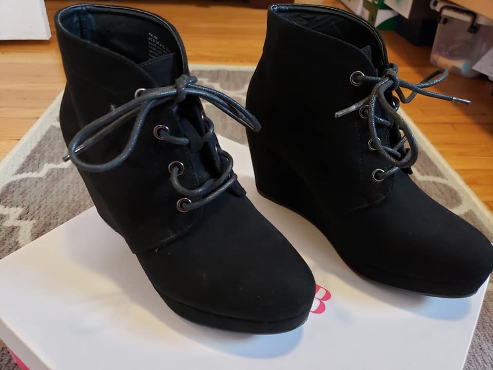 Black Palma Wedge Booties (JustFab) - photo 2