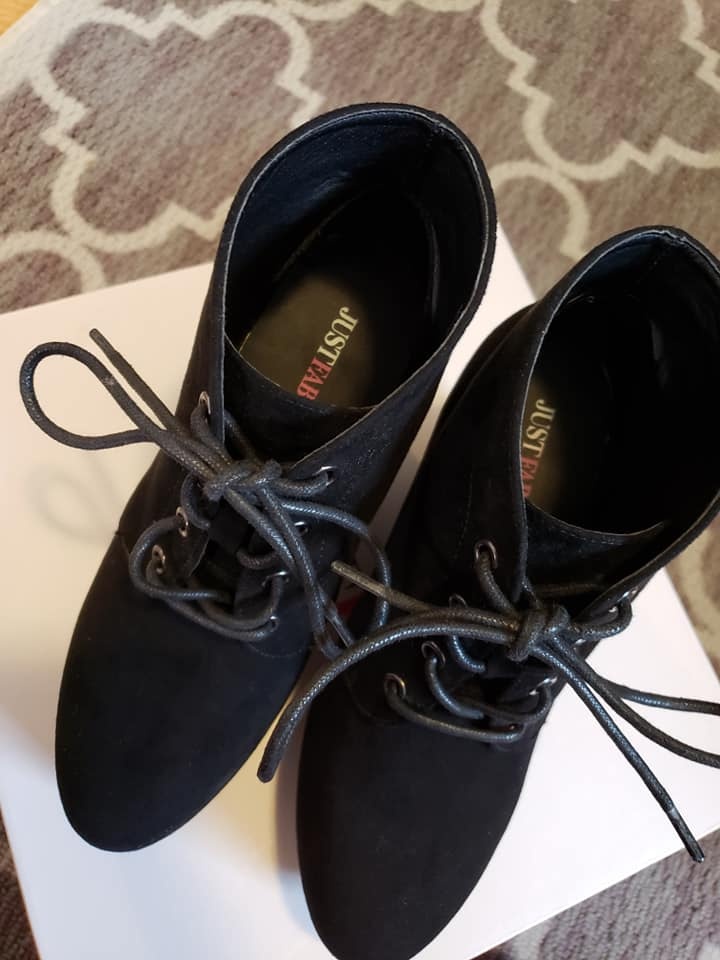 Black Palma Wedge Booties (JustFab) - photo 3