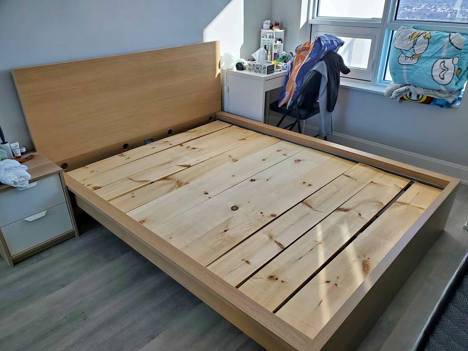Queen Size Bed Frame with Slats - Ikea MALM