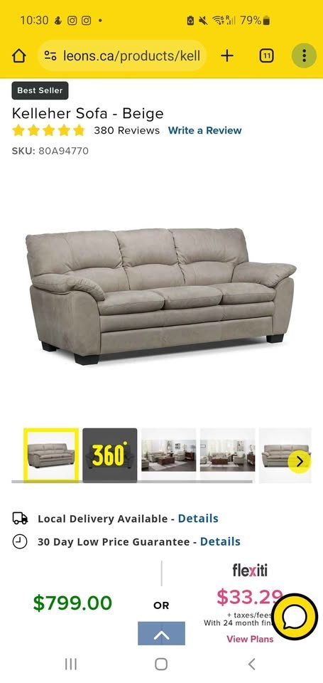 3 Seater Sofa Couch - Beige🏆 - photo 3