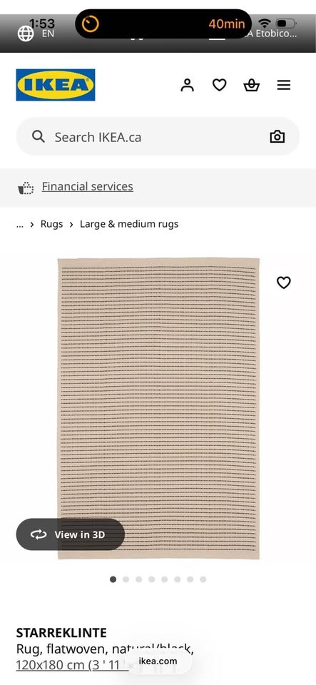 Ikea STARREKLINTE Flatwoven Rug 6.1 X 9.2 Natural/Light Green - photo 4