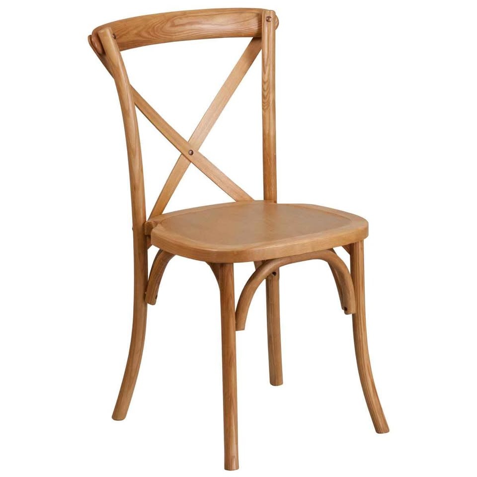 Norma Stackable Wooden Cross Back Chairs (Set of 2) - photo 3