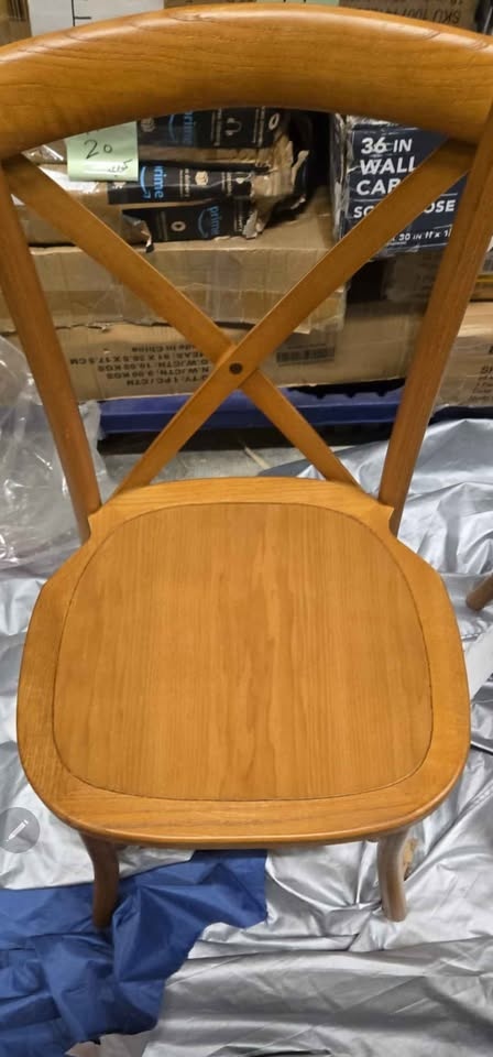 Norma Stackable Wooden Cross Back Chairs (Set of 2) - photo 5