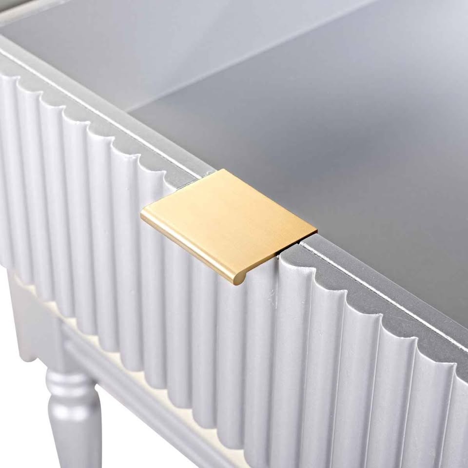 Dressing table with sunflower mirror, 4 drawers, stool - photo 4