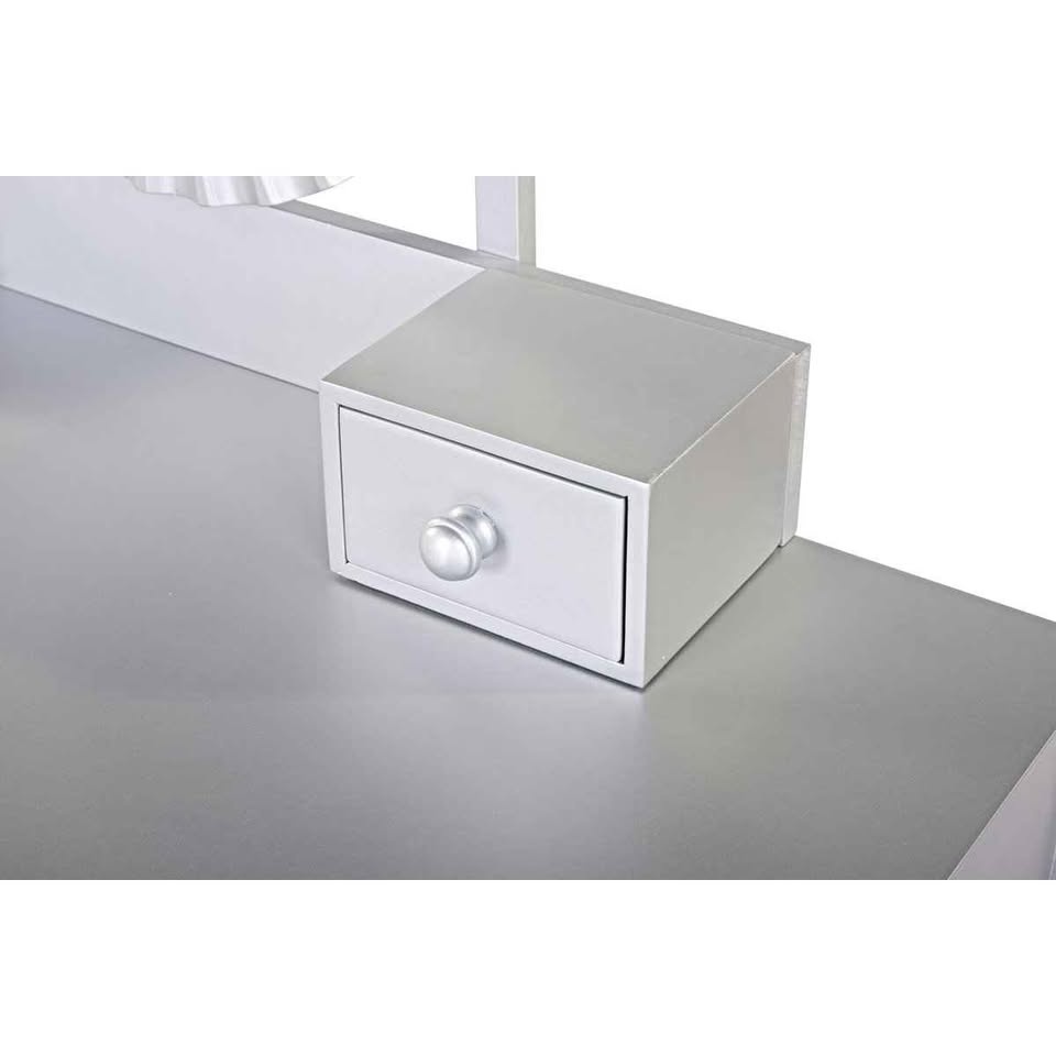 Dressing table with sunflower mirror, 4 drawers, stool - photo 5