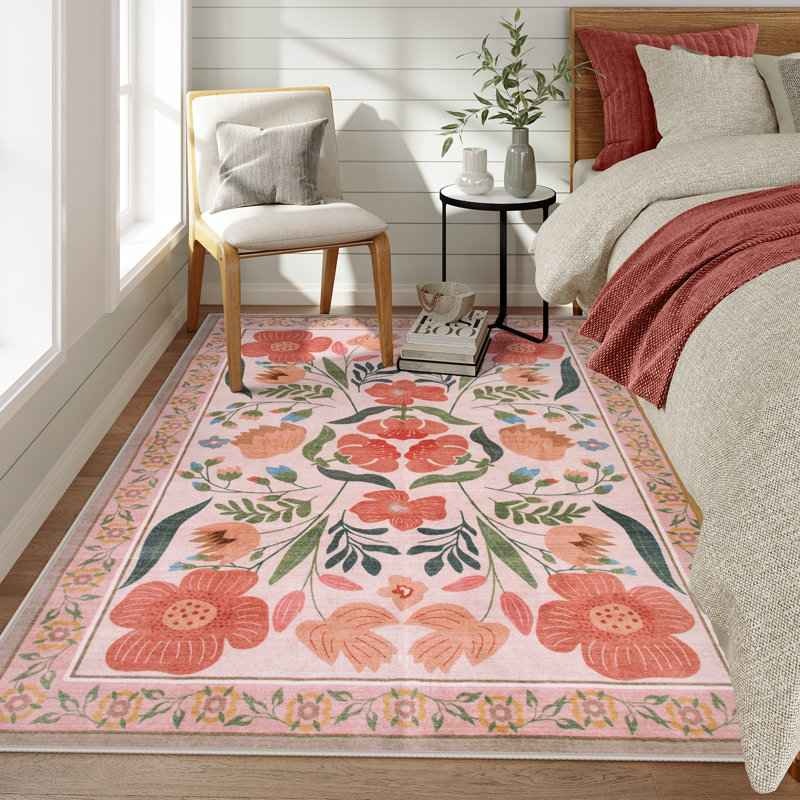 5x7 Kaldi Washable American Country Floral Rug Vintage - photo 2