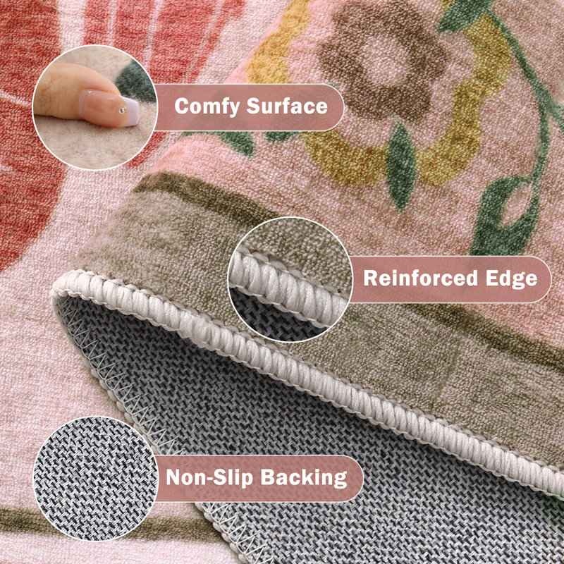 5x7 Kaldi Washable American Country Floral Rug Vintage - photo 3