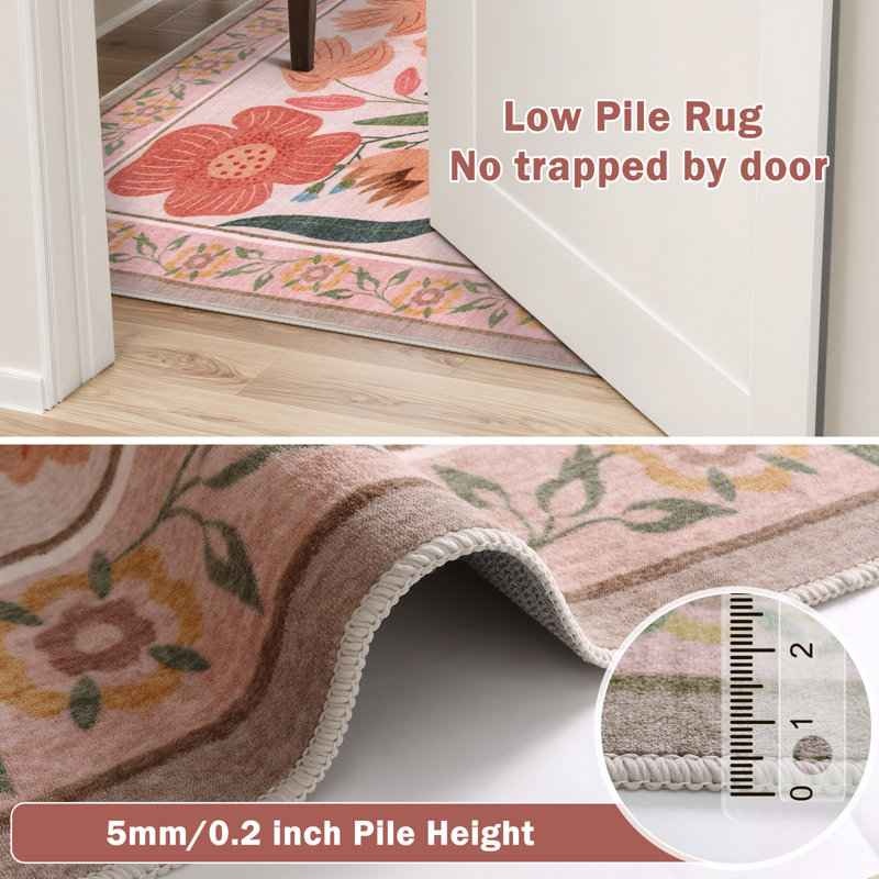 5x7 Kaldi Washable American Country Floral Rug Vintage - photo 4