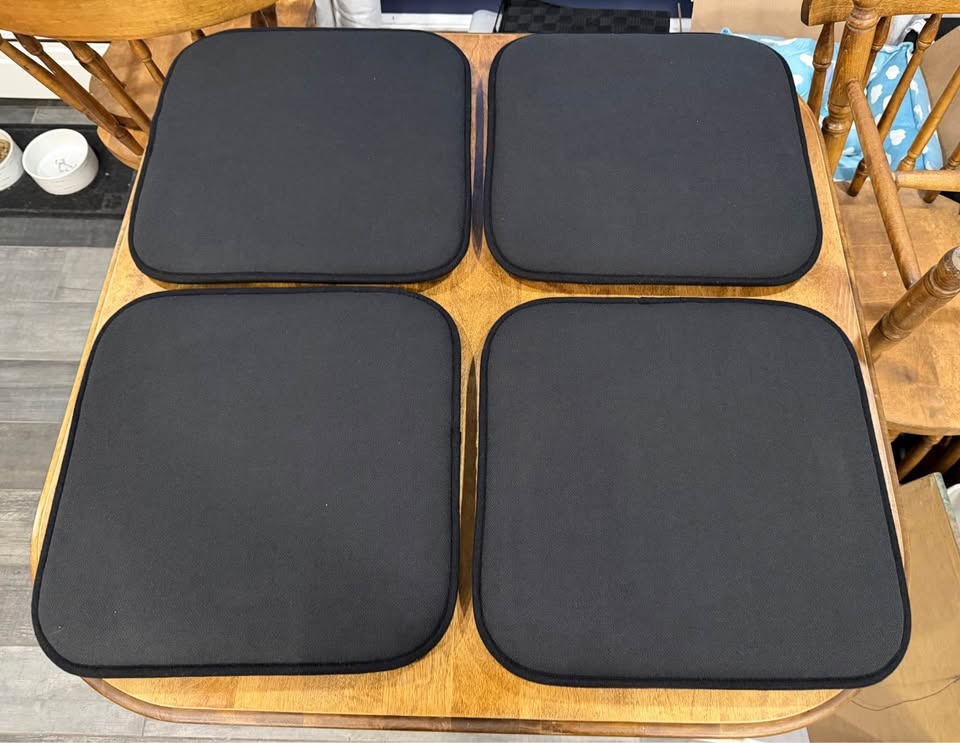 Black Memory Foam Dining Chair Cushions (Set of 4)
