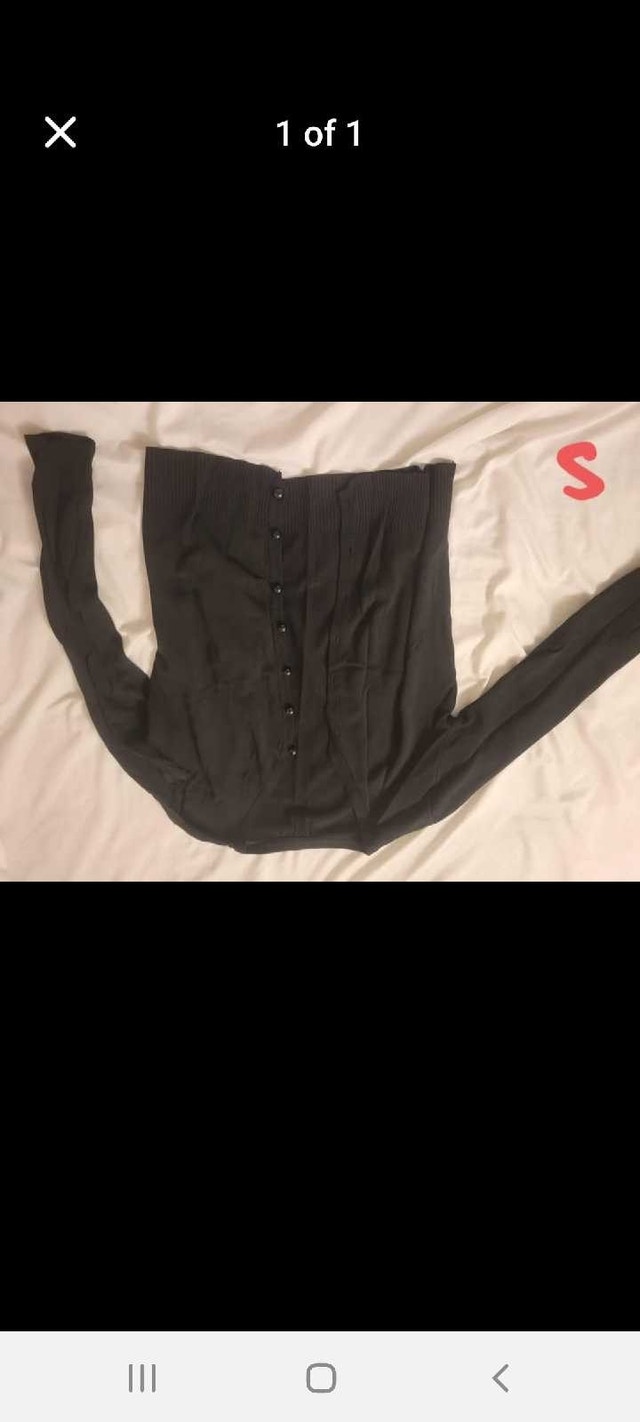 Used Long Sleeve Button-Down Shirt - Size Small - Black