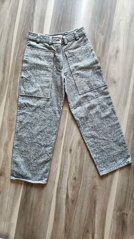 Acne Studios Milford Work Speckled Cropped Denim Pants