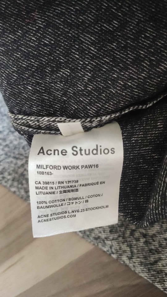 Acne Studios Milford Work Speckled Cropped Denim Pants - photo 4