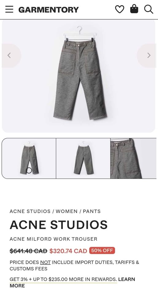 Acne Studios Milford Work Speckled Cropped Denim Pants - photo 5