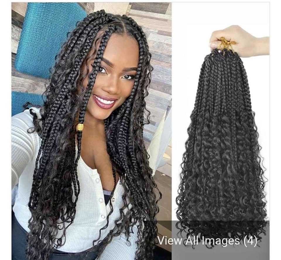 Goddess Box Braids Crochet Hair 14 Inch Bohemian 8 Packs