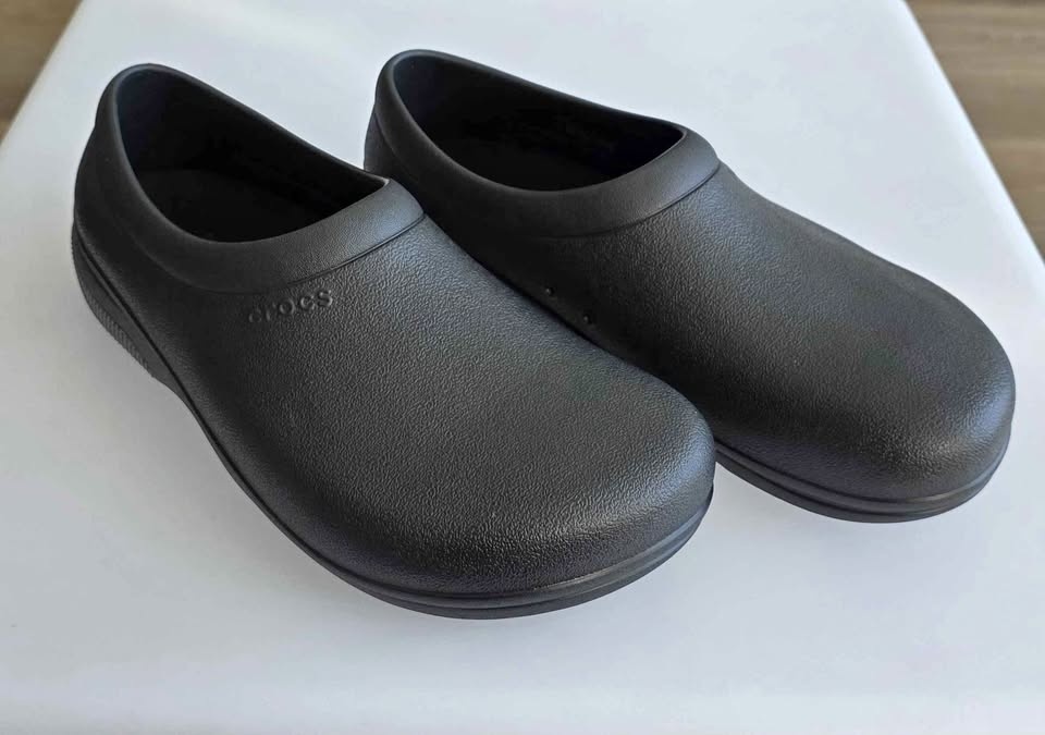 Crocs On The Clock Work Slip-On Shoes (M10, W12) - Black, New