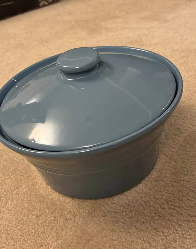 Blue serving dish