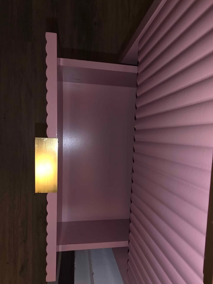 Pink Ribbed Dresser with Gold Handles - photo 2
