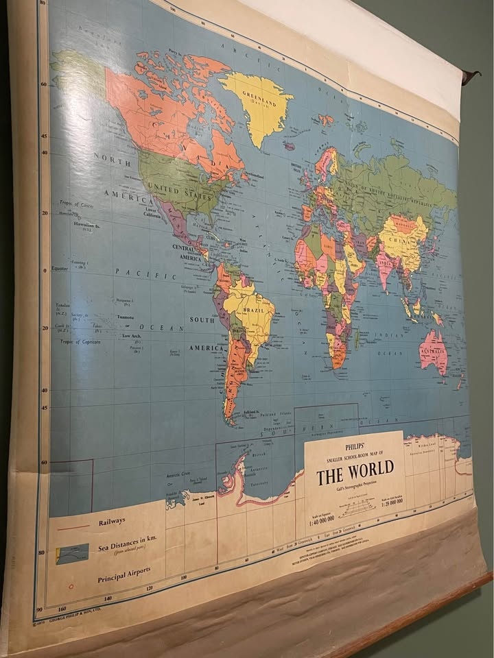 Vintage School Map 45"x46" - photo 3